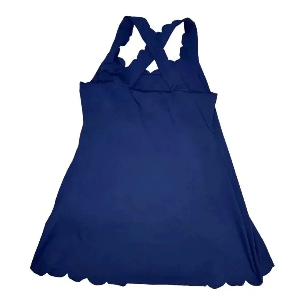 NEW J. Crew Women’s 2X Antique Navy Scalloped Active Dress NWT - Picture 2 of 5